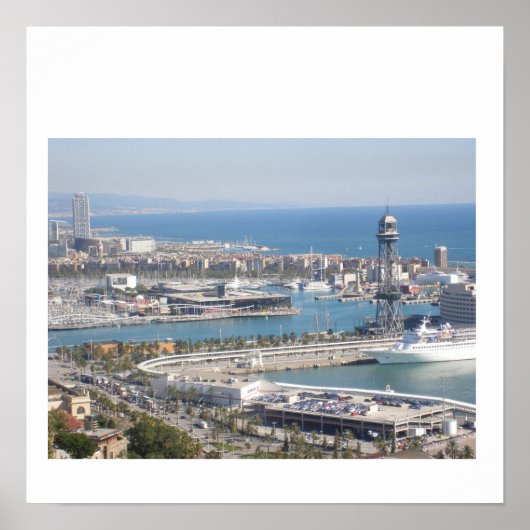 Barcelona Harbour Poster (Voorkant)