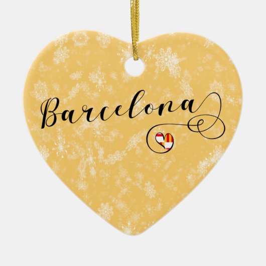 Barcelona Hart, Kerstboomornament Keramisch Ornament (Voorkant)