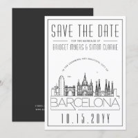Barcelona Huwelijk Gestileerde Silhouet Bewaar de
