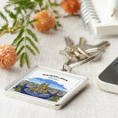 Barcelona Illustratie aangepaste naamketens Sleutelhanger (Zijkant)