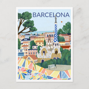 Barcelona Illustratie Briefkaart