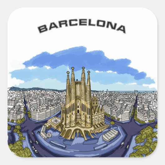 Barcelona Illustratie stickers (Voorkant)