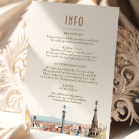 Barcelona Insert INFO Details Spain Wedding Invita
