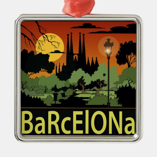 Barcelona kerstversiering metalen ornament (Voorkant)