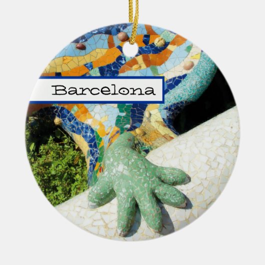 Barcelona Lizard Hand Mosaics Keramisch Ornament (Voorkant)
