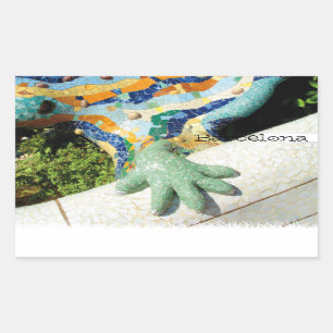 Barcelona Lizard Hand Mosaics Rechthoekige Sticker