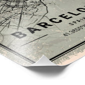 Barcelona map print poster canvas | spain (Coin)