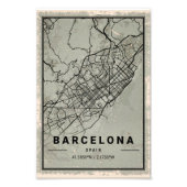 Barcelona map print poster canvas | spin (Voorkant)