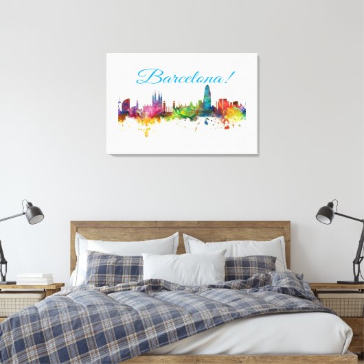 Barcelona ontwerp canvas afdruk (Insitu (Slaapkamer))