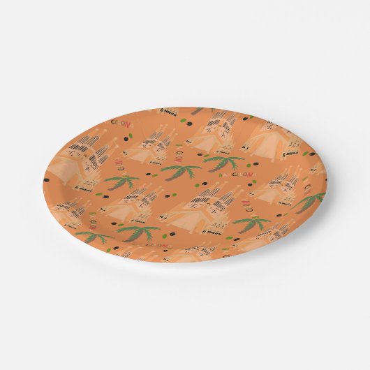 Barcelona Papieren Bordje (Gekanteld)