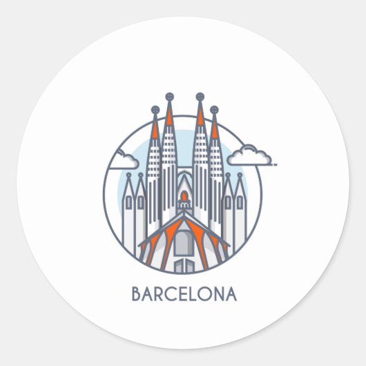 Barcelona Ronde Sticker (Voorkant)