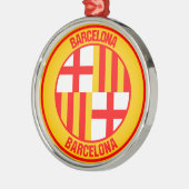 Barcelona Round Emblem Metalen Ornament (Links)