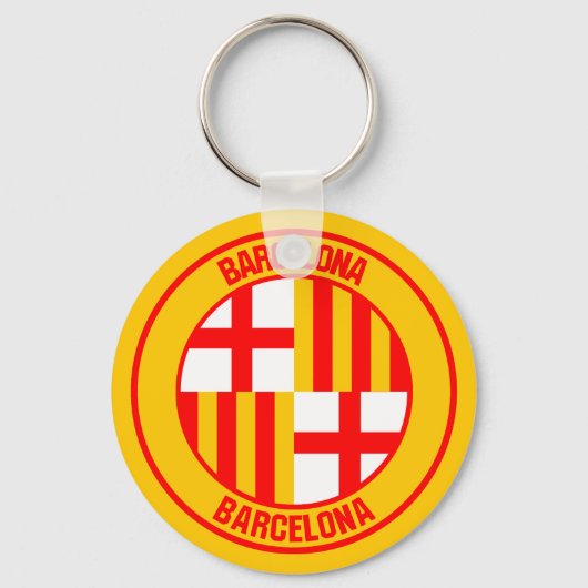 Barcelona Round Emblem Sleutelhanger (Voorkant)
