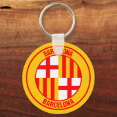 Barcelona Round Emblem Sleutelhanger (Voorkant)