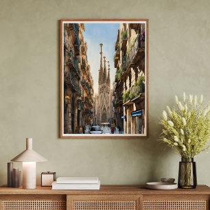 Barcelona Sagrada De Familia Modern Kunst Poster