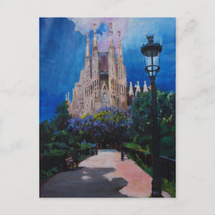 Barcelona Sagrada Familia met Park en Lantern Briefkaart