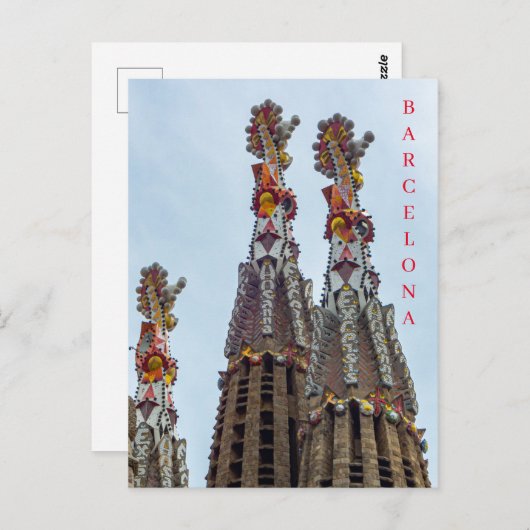 Barcelona Sagrada Familia steeples voir carte post (Devant / Derrière)
