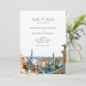 Barcelona Save the Date Destination Spain España Kaart (Staand voorkant)