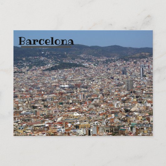 Barcelona Skyline Briefkaart (Voorkant)