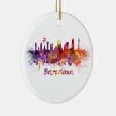 Barcelona skyline in watercolor keramisch ornament (Rechts)