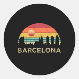 Barcelona Skyline Ronde Sticker
