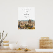 Barcelona Skyline Wedding Welcome Sign Poster (Keuken)