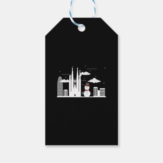 Barcelona Snowman Cadeaulabel (Voorkant)