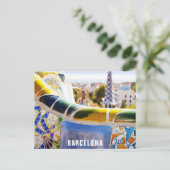 Barcelona Spain Parc Guell Travel Foto Briefkaart (Staand voorkant)