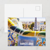 Barcelona Spain Parc Guell Travel Foto Briefkaart (Voorkant / Achterkant)