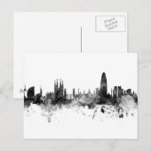 Barcelona Spain Skyline Black White Briefkaart (Voorkant / Achterkant)