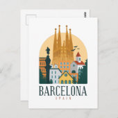 Barcelona Spain Skyline Briefkaart (Voorkant / Achterkant)