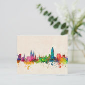 Barcelona Spain Skyline Briefkaart (Staand voorkant)