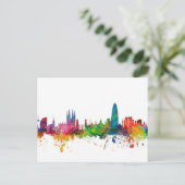 Barcelona Spain Skyline Briefkaart (Staand voorkant)