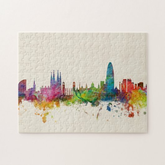 Barcelona Spain Skyline Legpuzzel (Horizontaal)