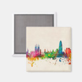 Barcelona Spain Skyline Magneet (Voorkant / Achterkant)