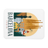 Barcelona Spain Skyline Photo Magnet Magneet (Horizontaal)
