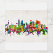 Barcelona Spain Skyline Wijn Etiket (Enkel label)