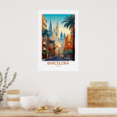 Barcelona Spanje Beroemde reisplekken Poster (Keuken)