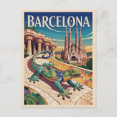 Barcelona Spanje Briefkaart (Voorkant)