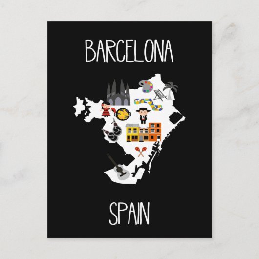 Barcelona, Spanje Briefkaart (Voorkant)