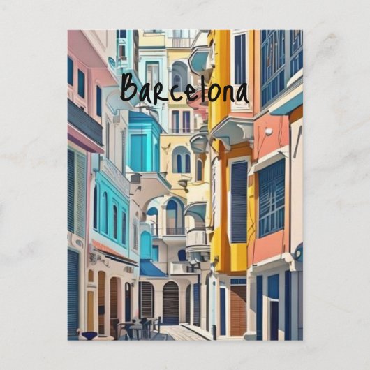 Barcelona Spanje Briefkaart (Voorkant)