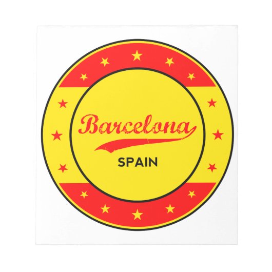 Barcelona, Spanje, cirkel met vlag Notitieblok (Voorkant)