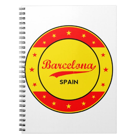Barcelona, Spanje, cirkel met vlag Notitieboek (Voorkant)