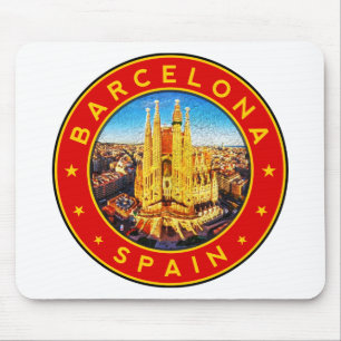Barcelona, Spanje, cirkel, rood Muismat