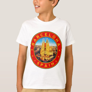 Barcelona, Spanje, cirkel, rood T-shirt
