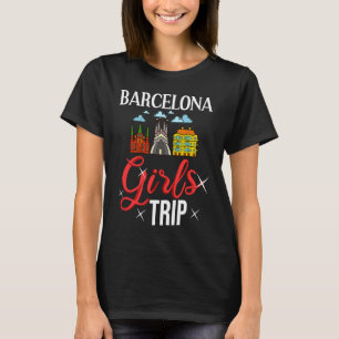 Barcelona Spanje City Trip Skyline Map Travel T-shirt