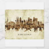 Barcelona Spanje Cityscape Wijn Etiket (Enkel label)