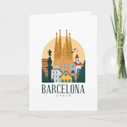 Barcelona Spanje Cute spaanse reiscadeau City Love Kaart (Voorkant)