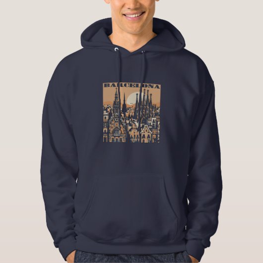 Barcelona Spanje Europa Hoodie (Voorkant)