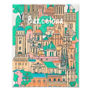 Barcelona Spanje Foto Afdruk